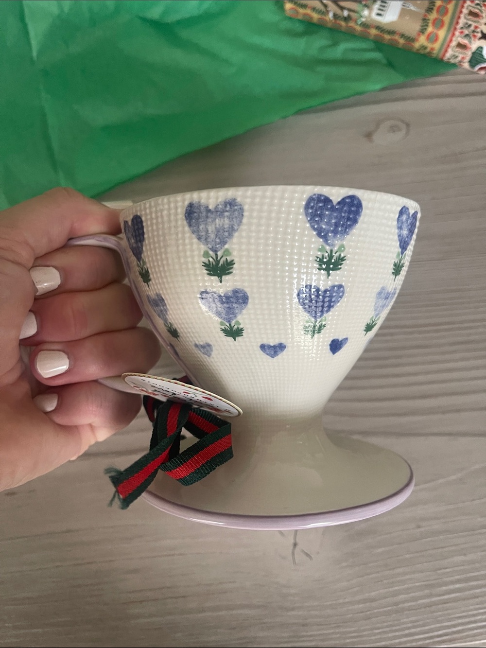 Anthropologie Cream Ceramic pour over coffee mug. great gift!! - Picture 5 of 5